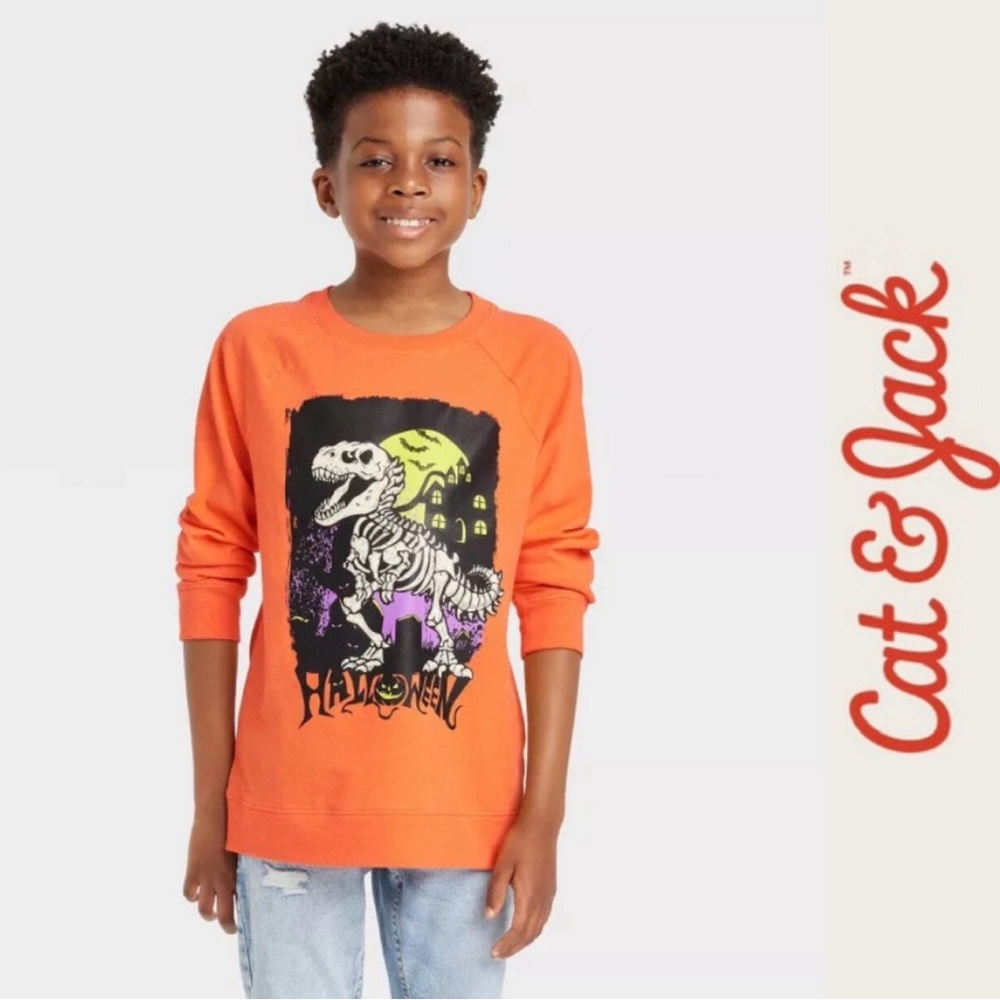 Cat & Jack Glow In The Dark Halloween‎ Shirt, Size XL (16)